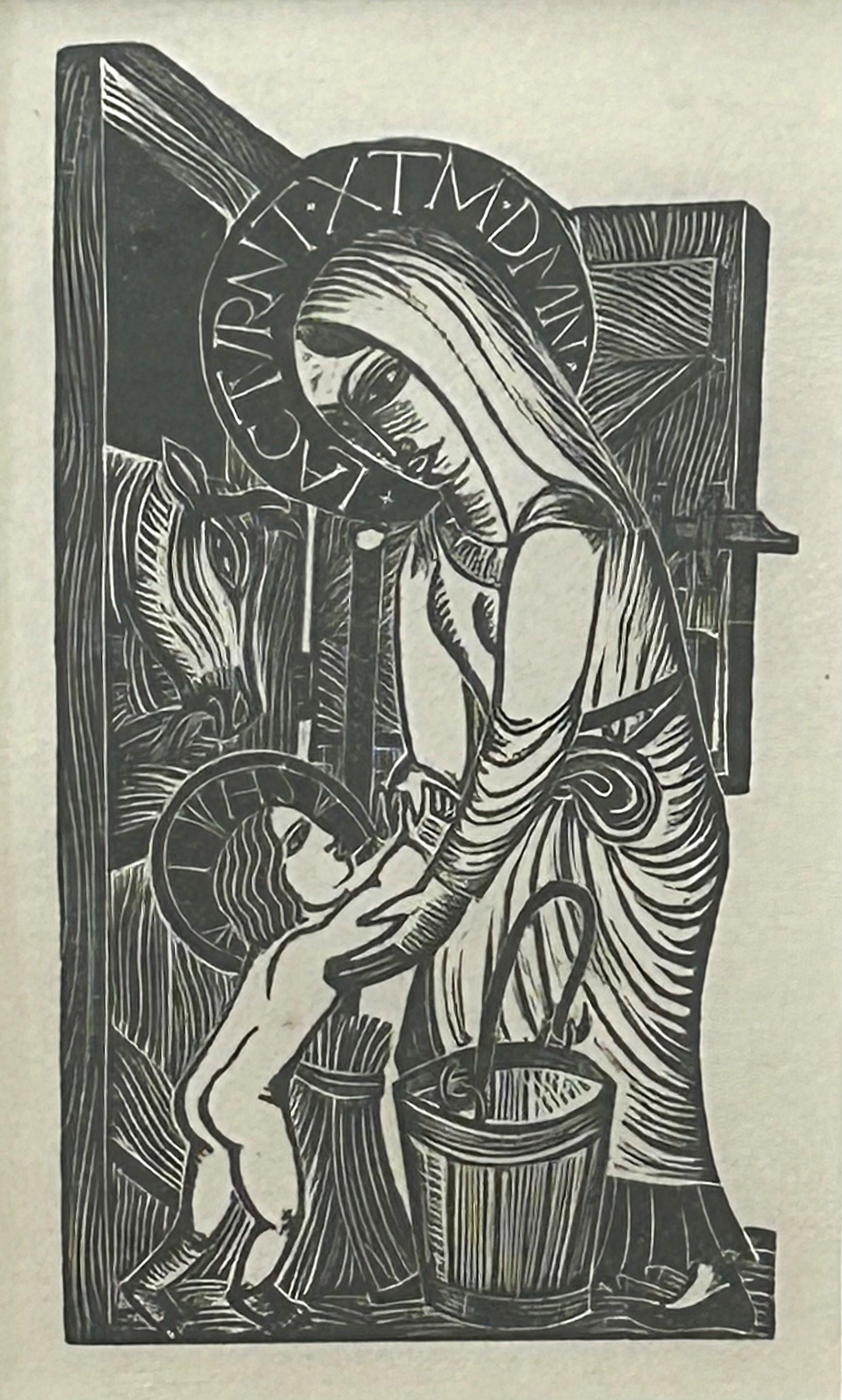 La Madonna era una lattaia - Print Grigio di David Jones, CH, CBE