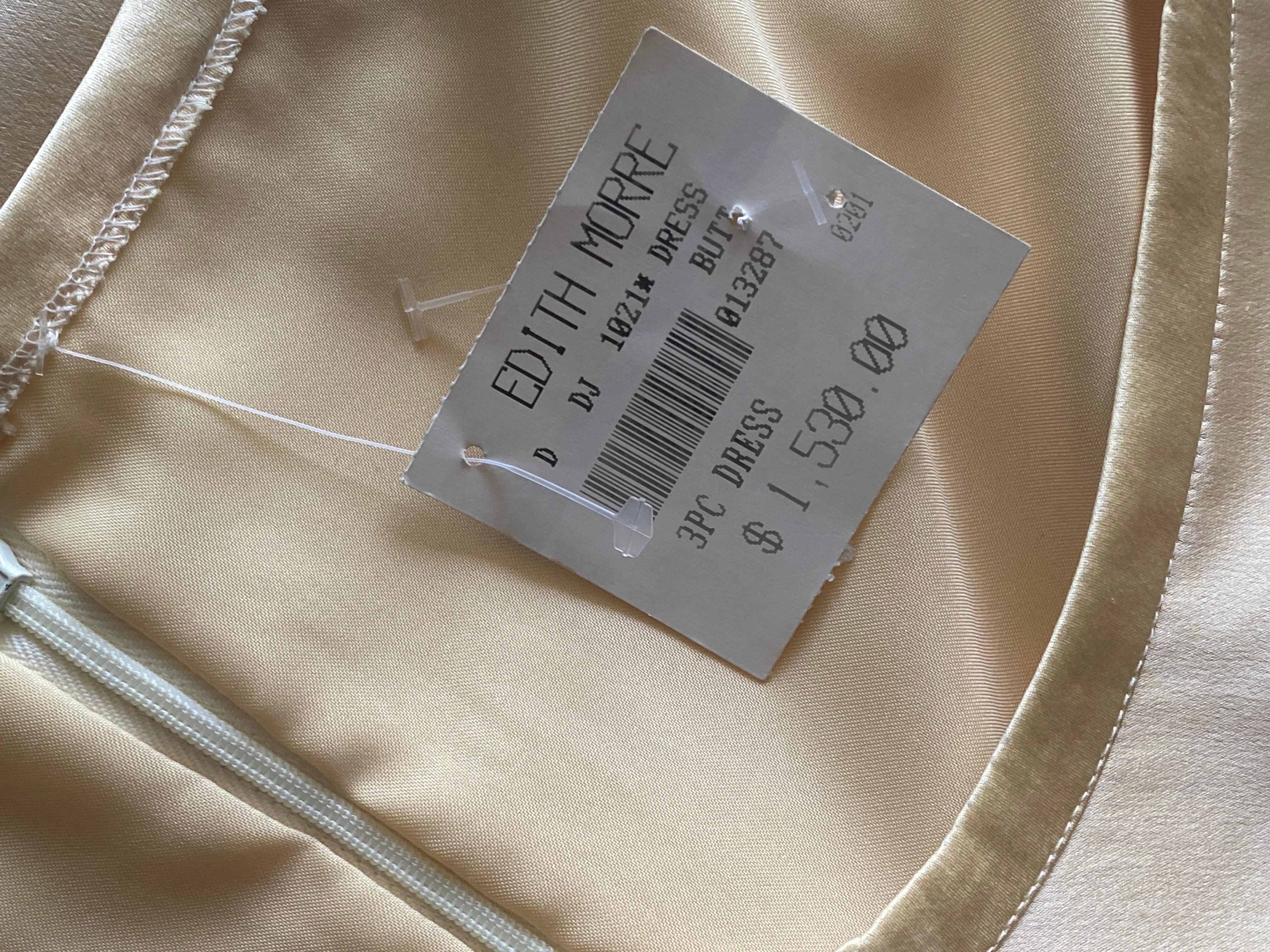 David Josef Chic Designer Butter Cream Color Silk 3 Pc Suit Size 16 For Sale 7
