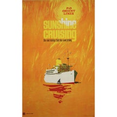 Affiche de voyage originale de 1955 pour P&O Orient Lines par David Judd