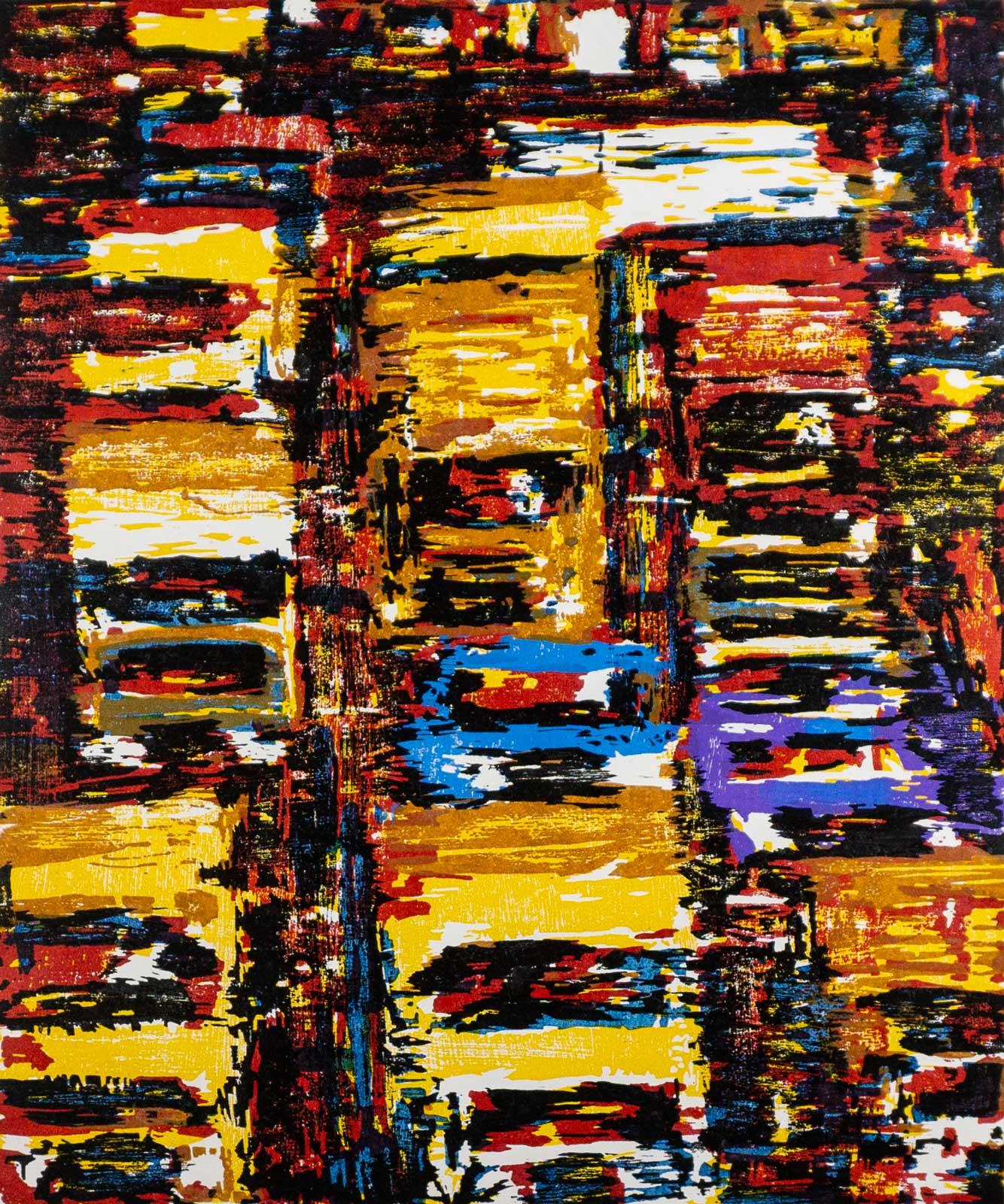 David Kapp Abstract Print - Truck Traffic (Colorful Gridlock in Manhattan)