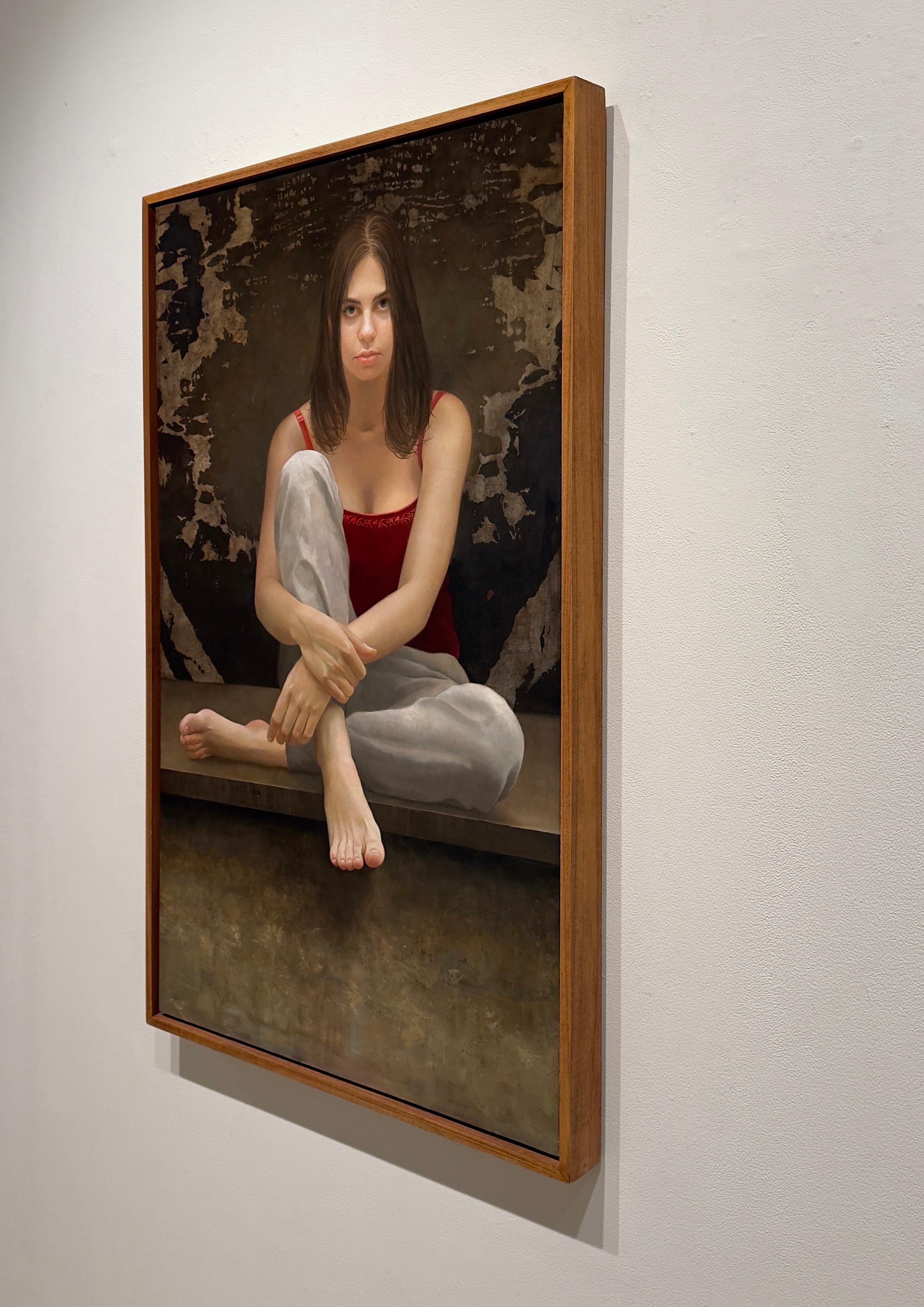 TORN - Retrato Femenino / Figurativo / Realismo Contemporáneo - Portrait Painting Negro de David Kassan