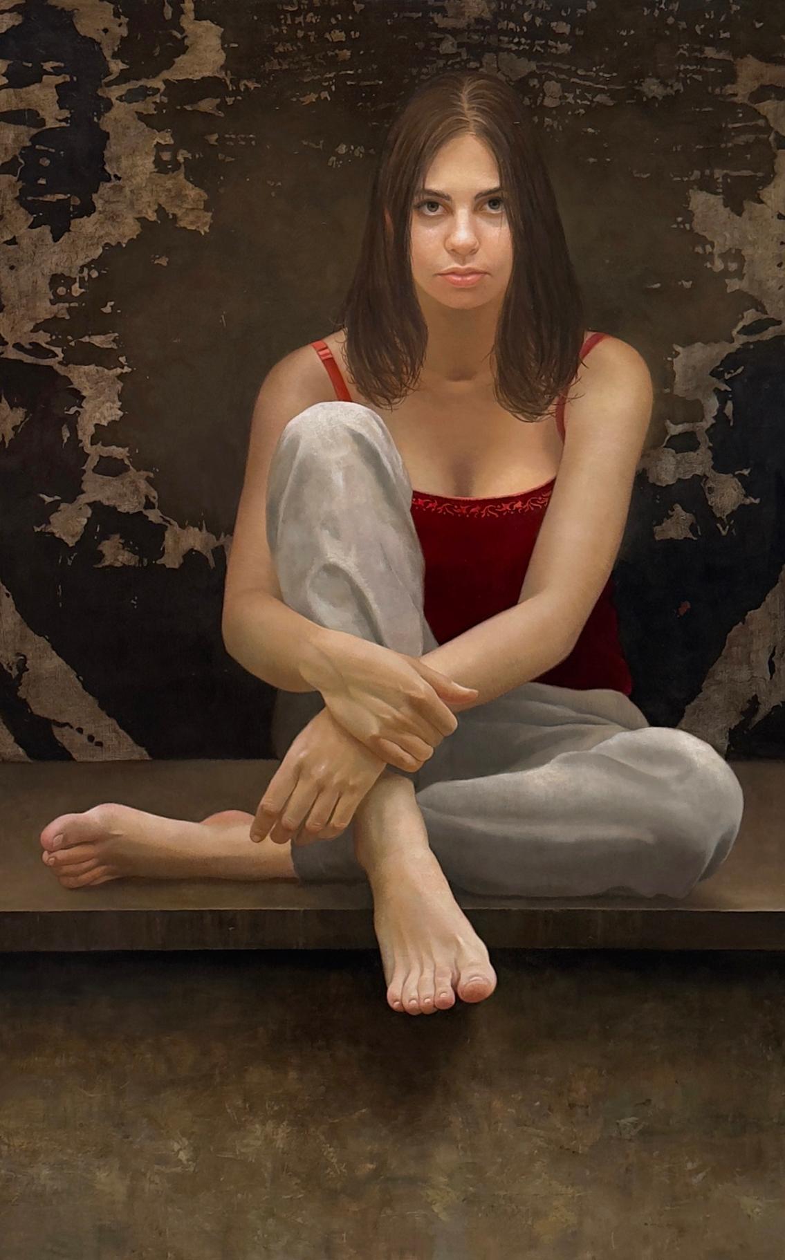 Portrait Painting de David Kassan - TORN - Retrato Femenino / Figurativo / Realismo Contemporáneo