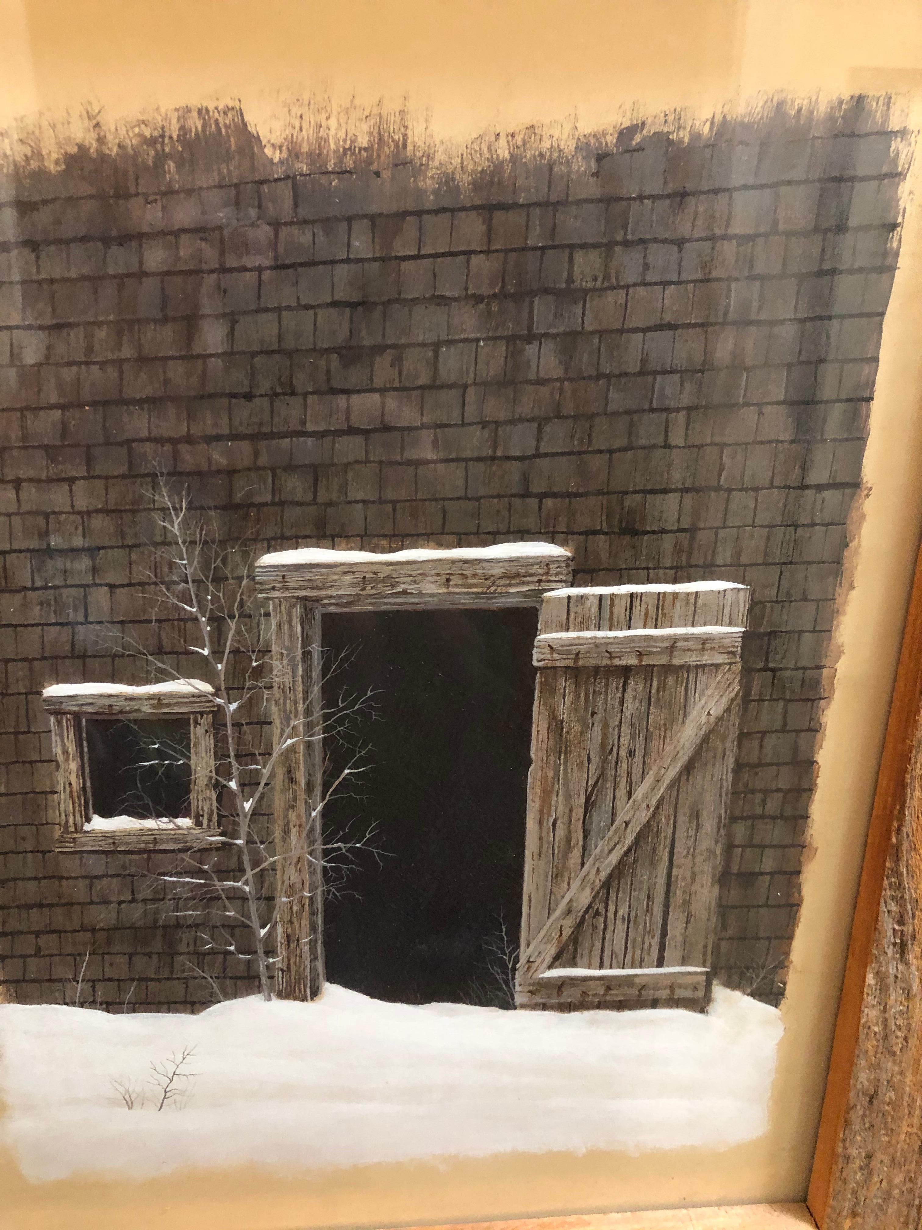  David Kenneth Merrill Barn Door In Winter For Sale 1