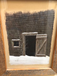 Retro  David Kenneth Merrill Barn Door In Winter