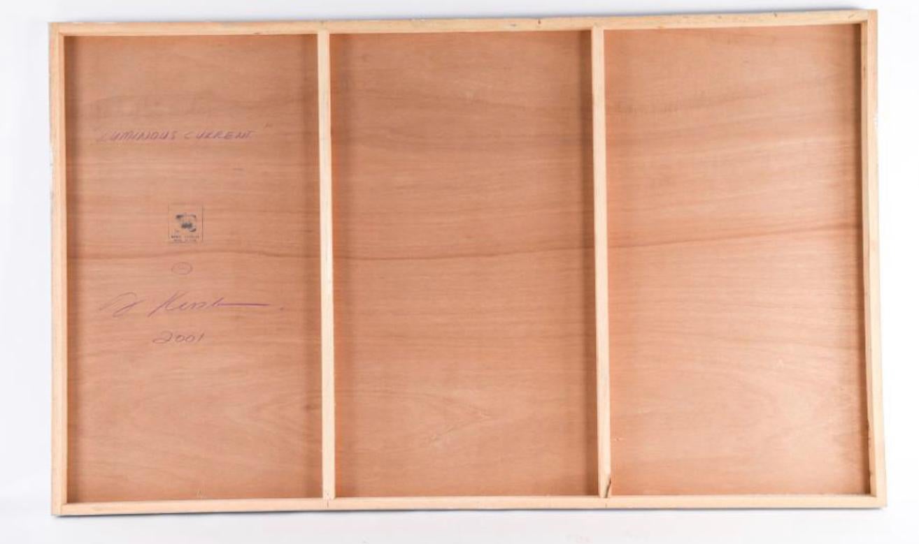 Paint on polished aluminum, signed, dated and stamped on reverse.

Artist Statement
As a painter, it is important for me to address the concerns of painting - what has been done - and what can I add to this.  My work on aluminum is an attempt to use