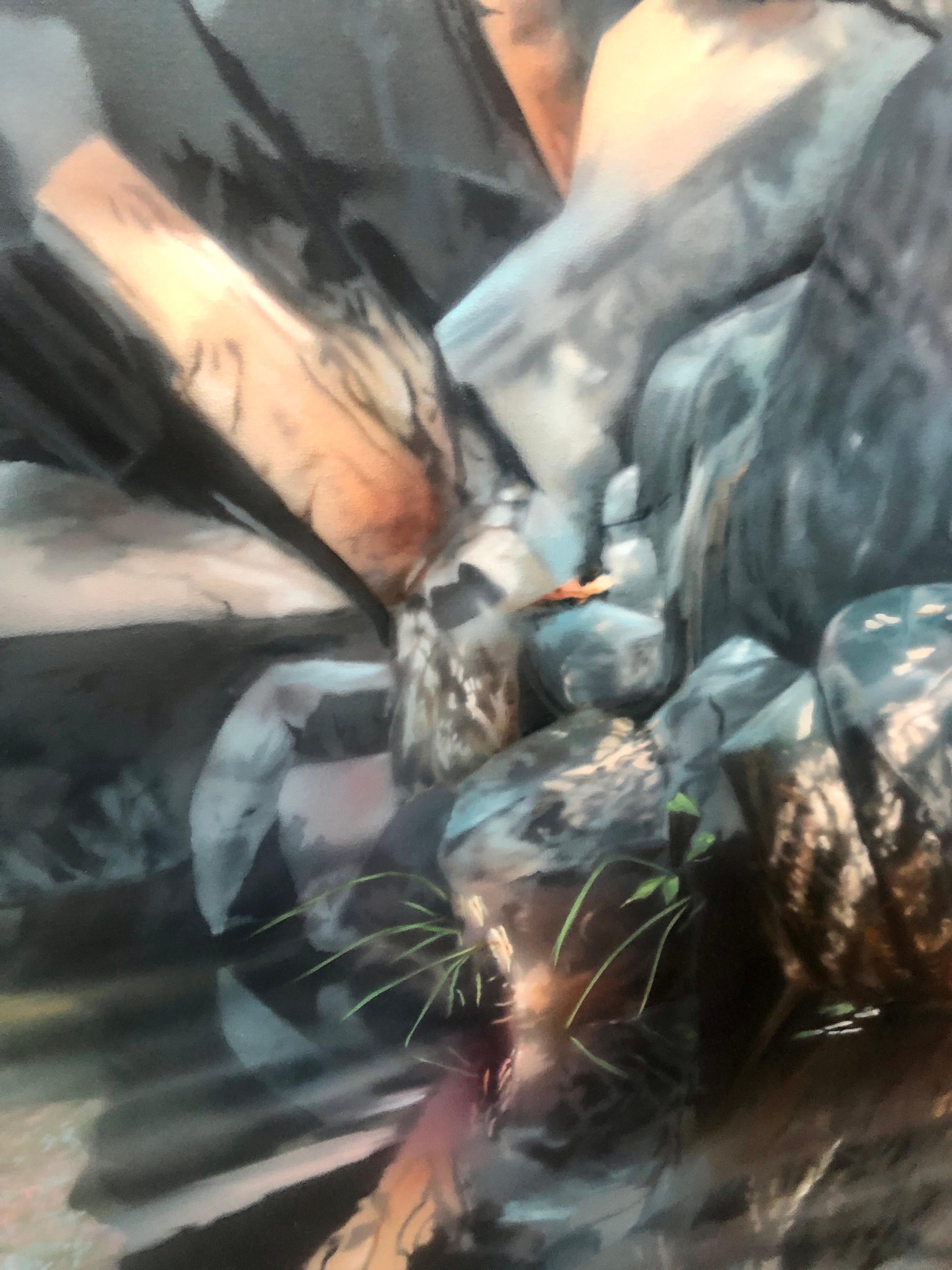 Grande dipinto acrilico fotorealista Scena di natura Acqua e luce David Kessler in vendita 2