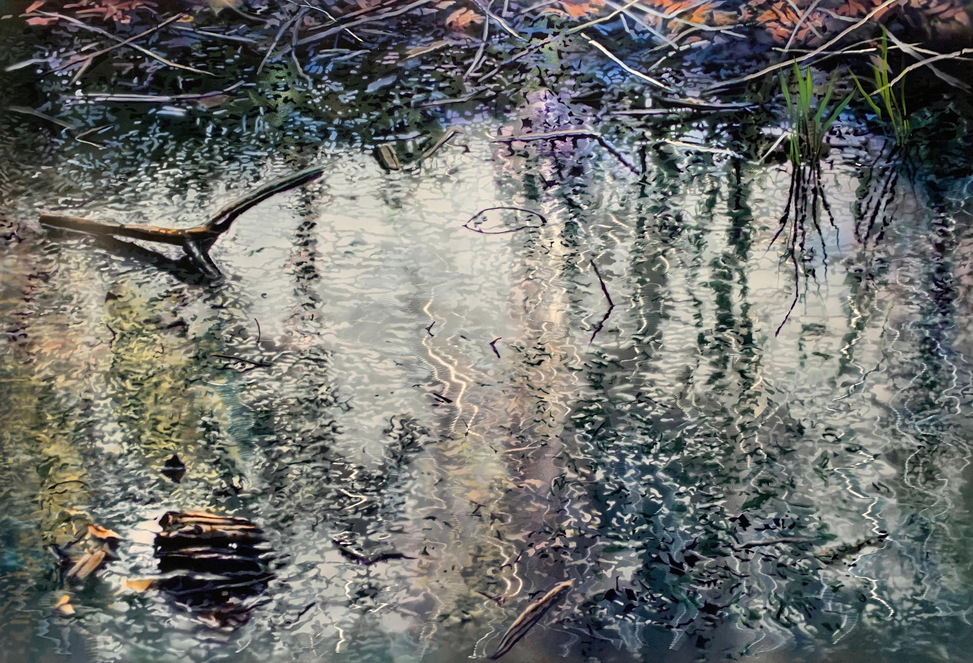 Calligraphie d'un étang - Painting de David Kessler