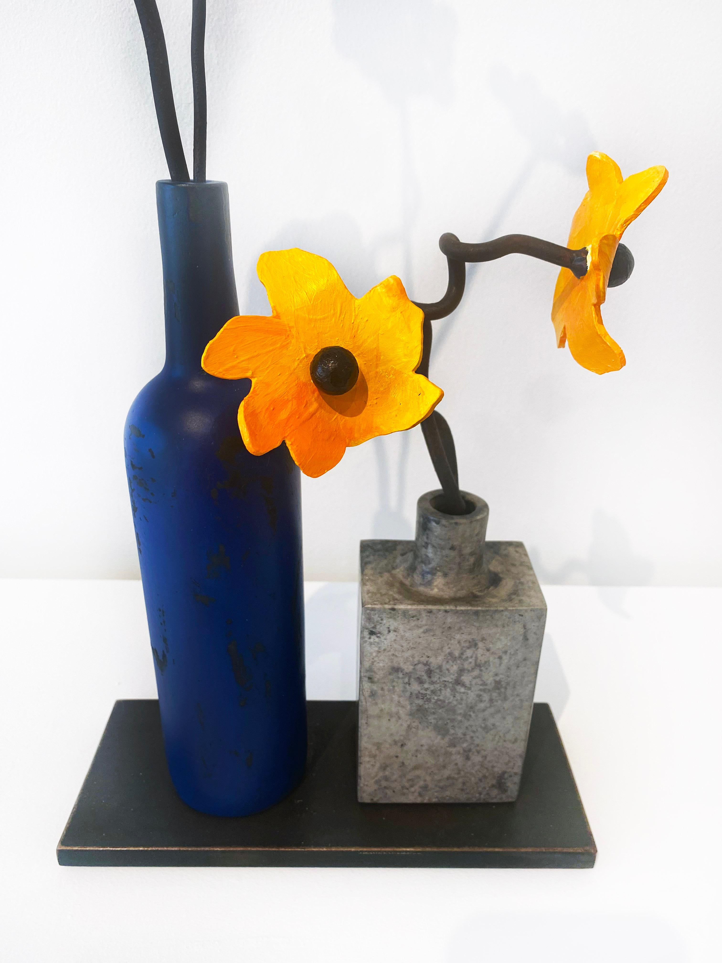 Bronze and Steel Sculpture by David Kimball Anderson 'Blue Bottle Summer' 9