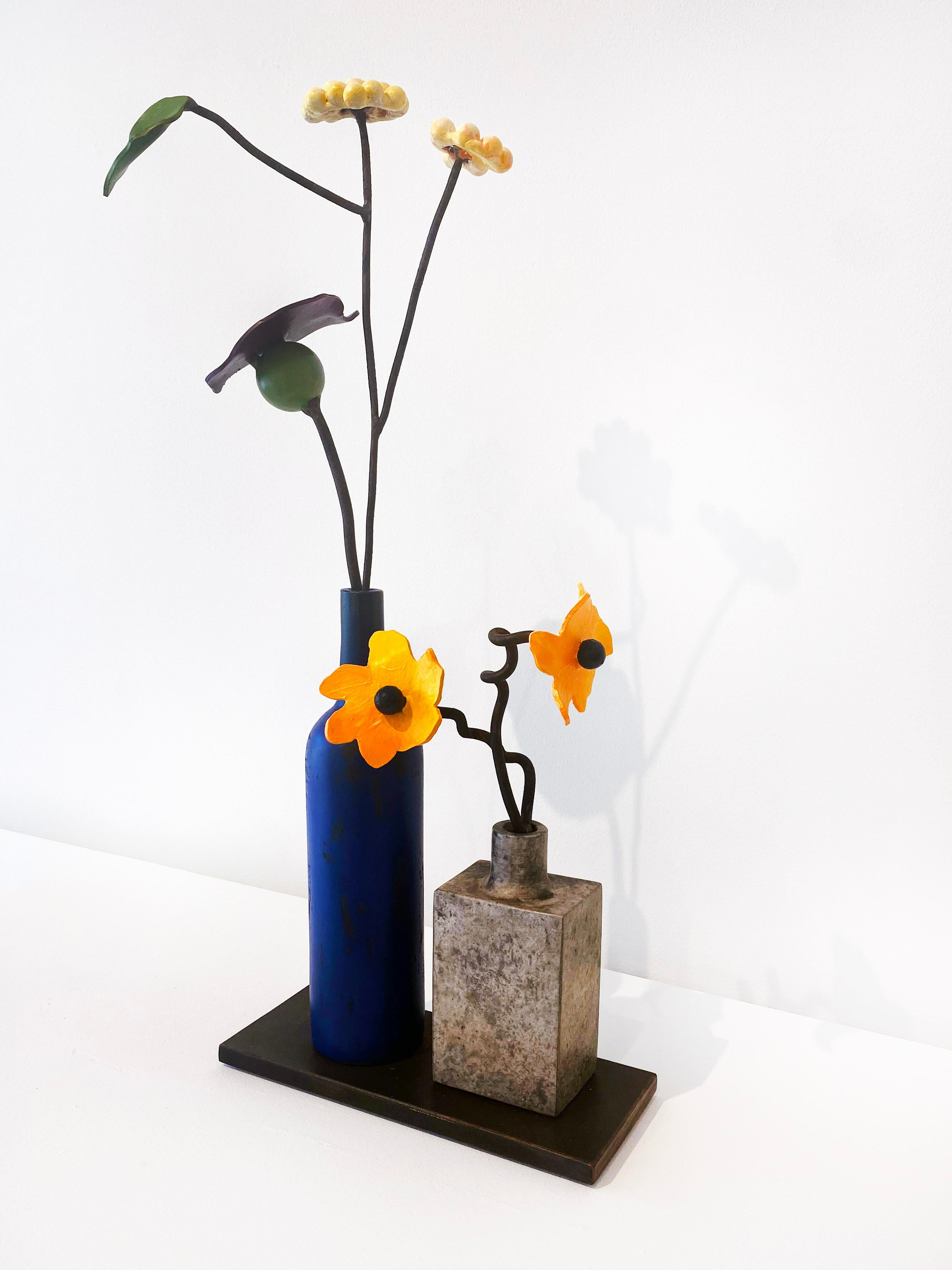 Bronze and Steel Sculpture by David Kimball Anderson 'Blue Bottle Summer' 3