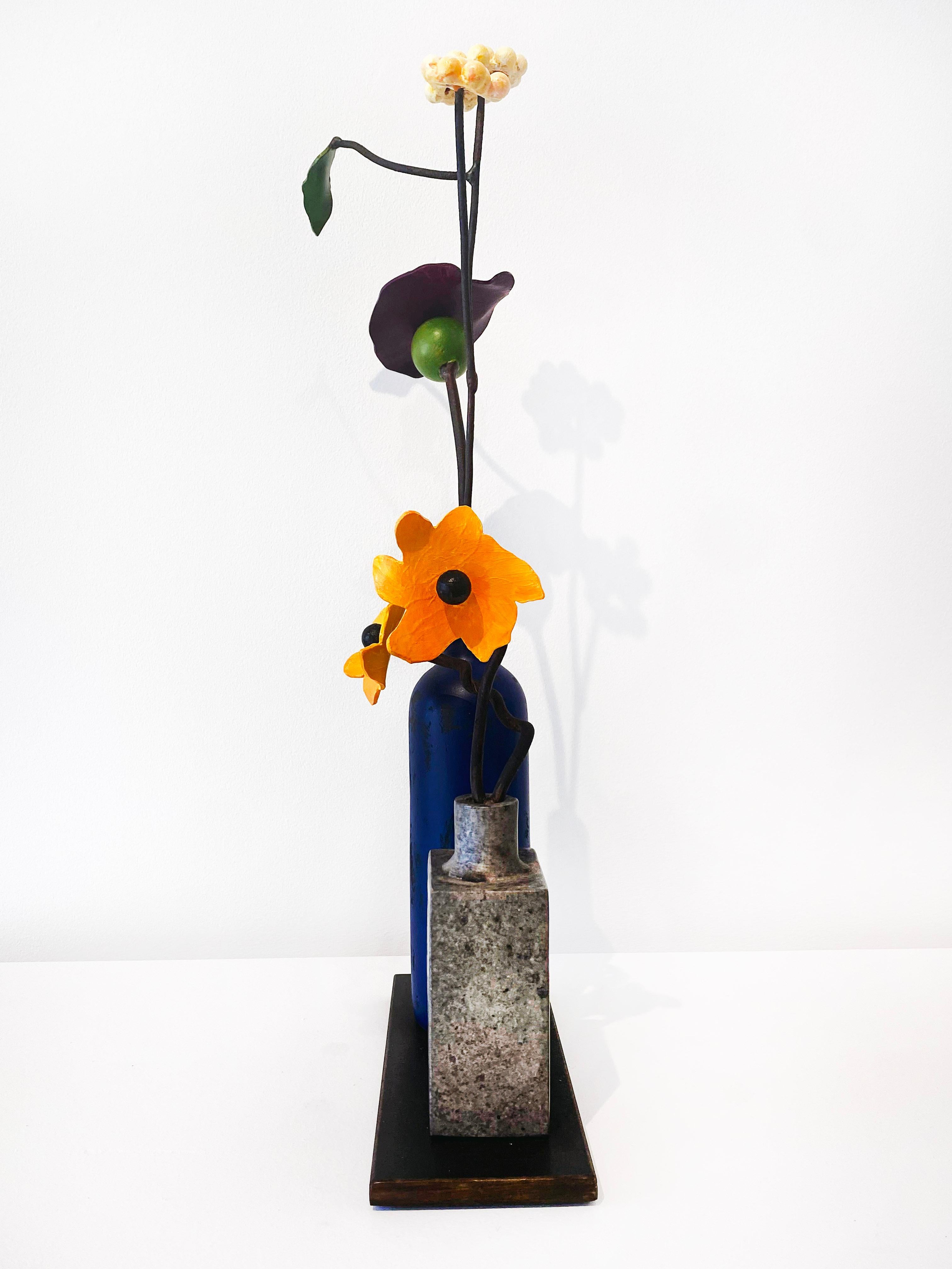 Bronze and Steel Sculpture by David Kimball Anderson 'Blue Bottle Summer' 6