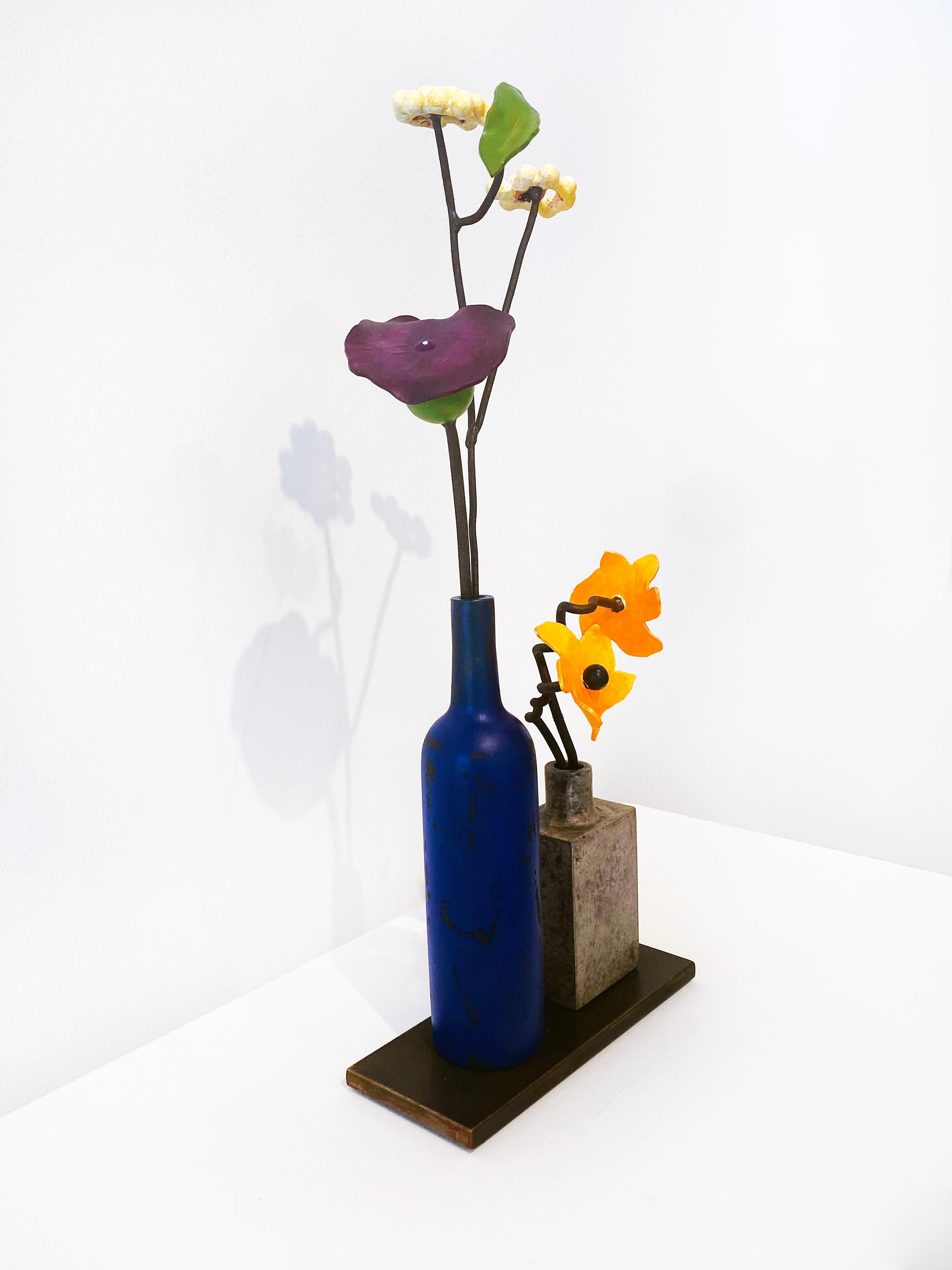 Bronze and Steel Sculpture by David Kimball Anderson 'Blue Bottle Summer' 4