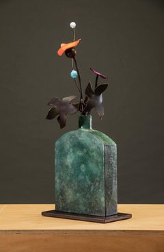 Bronze and Steel Sculpture by David Kimball Anderson 'Green Bottle Summer'