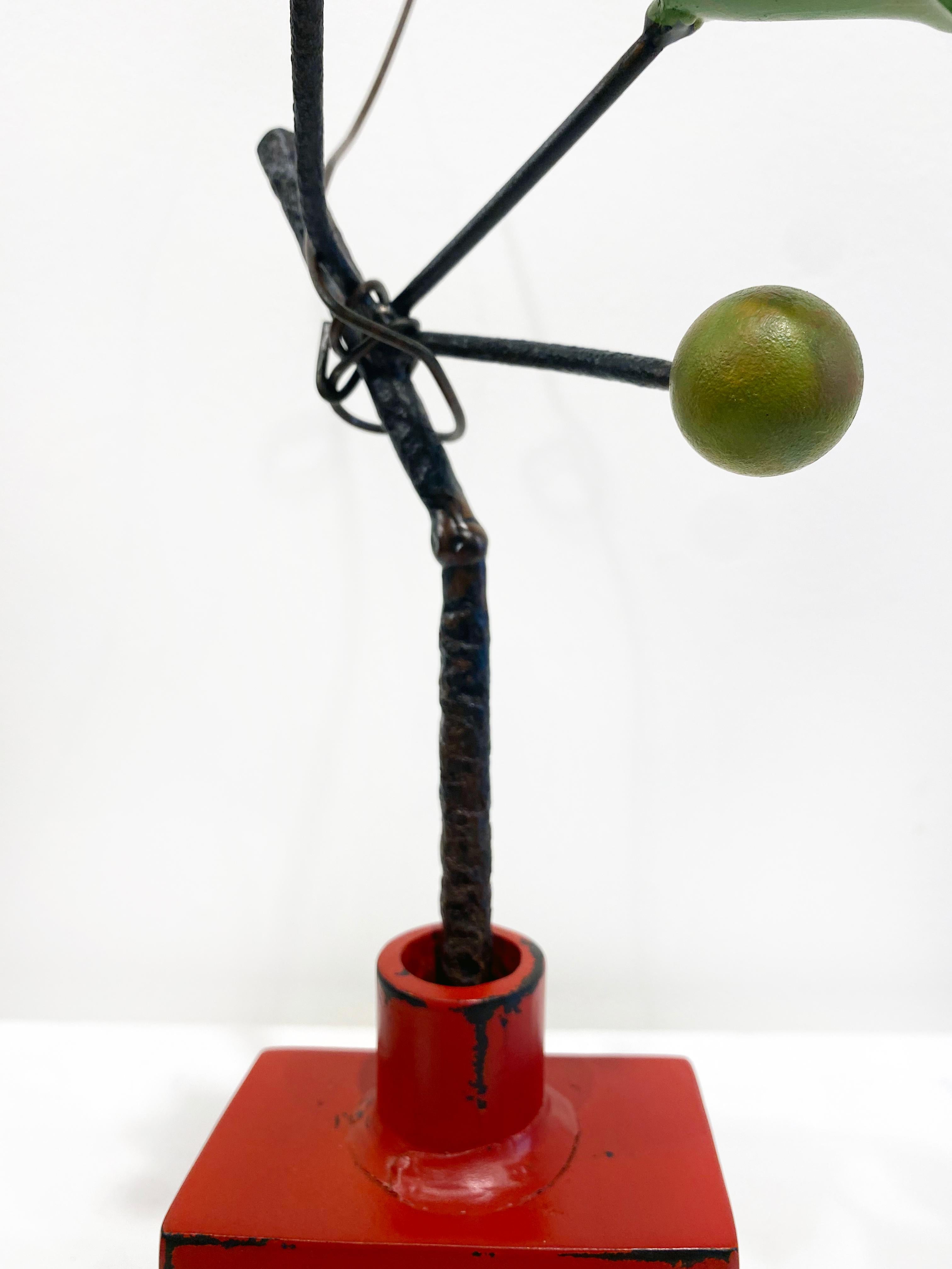 Bronze and Steel Sculpture by David Kimball Anderson 'Red Bottle Yellow Flower' 9