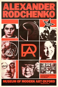 Original Vintage Cartel publicitario de exposición de arte Alexander Rodchenko Oxford