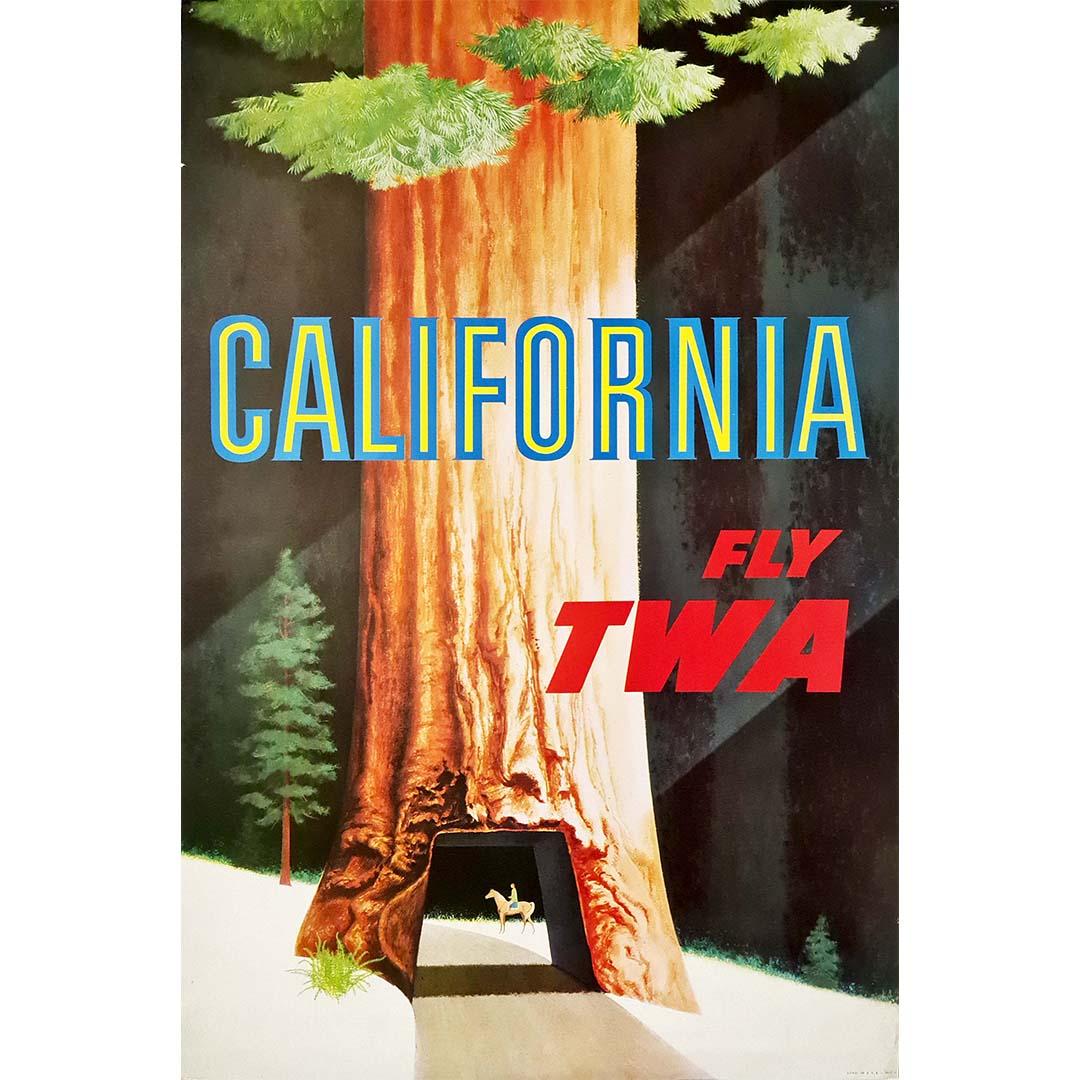Affiche originale de David Klein - Fly TWA, Californie, Yosemite Park, 1950 1