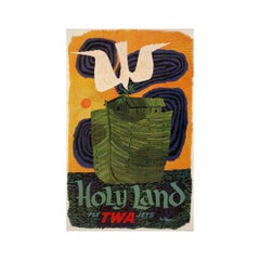 Circa 1950 original TWA poster David Klein– Holy Land Israel travel