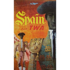 Circa 1960 original travel poster by David Klein for Trans World Airlines TWA