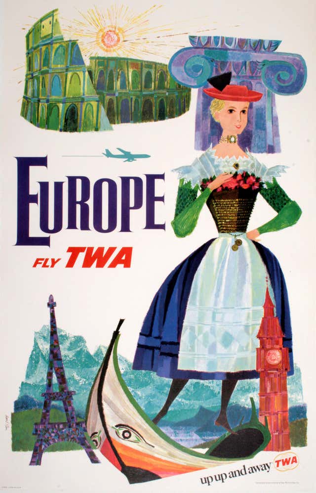 David Klein - Original Vintage David Klein TWA Rome Swiss Guard Poster ...