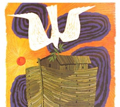 Original Holy Land Fly TWA Jets vintage travel poster 1960s Noah' Ark