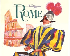 Original Rome Fly TWA Jets vintage American travel poster