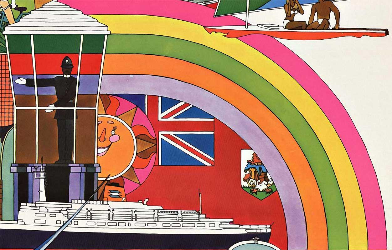  Bermuda Holland America Cruises original vintage travel poster - Print by David Klein