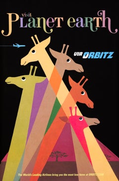 "Visit Planet Earth via Orbitz (Africa)" Original Travel Poster