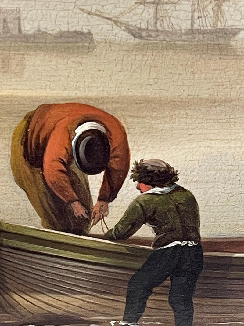Niederländischer Maler, Ölgemälde, Meereslandschaft mit Schiffen, David Kleyne im Angebot 2
