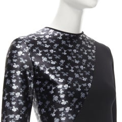 DAVID KOMA Schwarzes Minikleid mit Schmetterlingsmuster und gedrehtem Saum UK6 XS