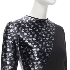 DAVID KOMA - Mini robe noire à imprimé floral papillon et couture torsadée UK6 XS