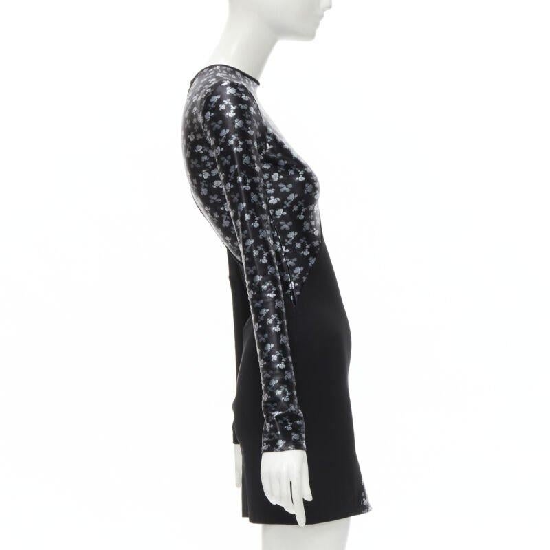 DAVID KOMA minivestido negro con estampado floral de mariposas y costura retorcida UK6 XS en Excelente estado para la venta en Hong Kong, NT