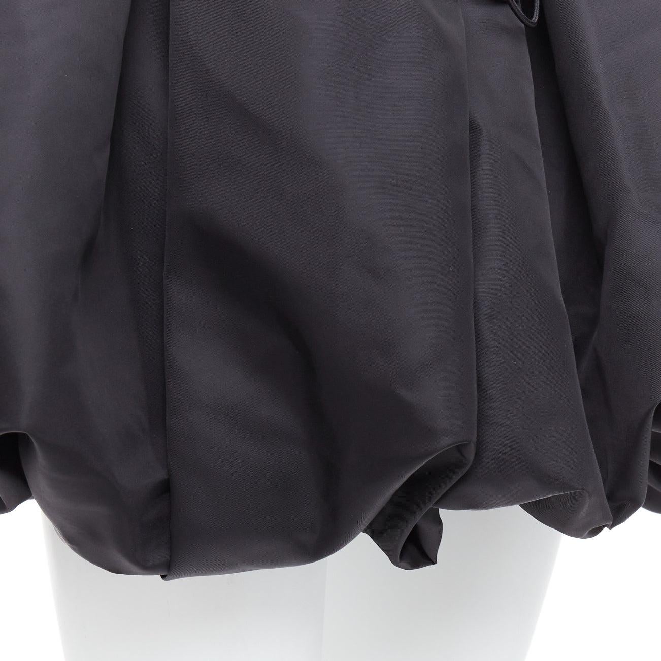 DAVID KOMA black nylon bubble silver drawstring puffball skirt UK6 XS For Sale 2