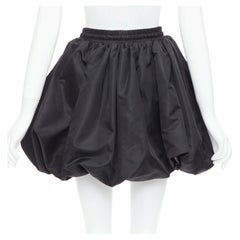 DAVID KOMA - Jupe bouffante en nylon noir avec cordon de serrage argenté UK6 XS