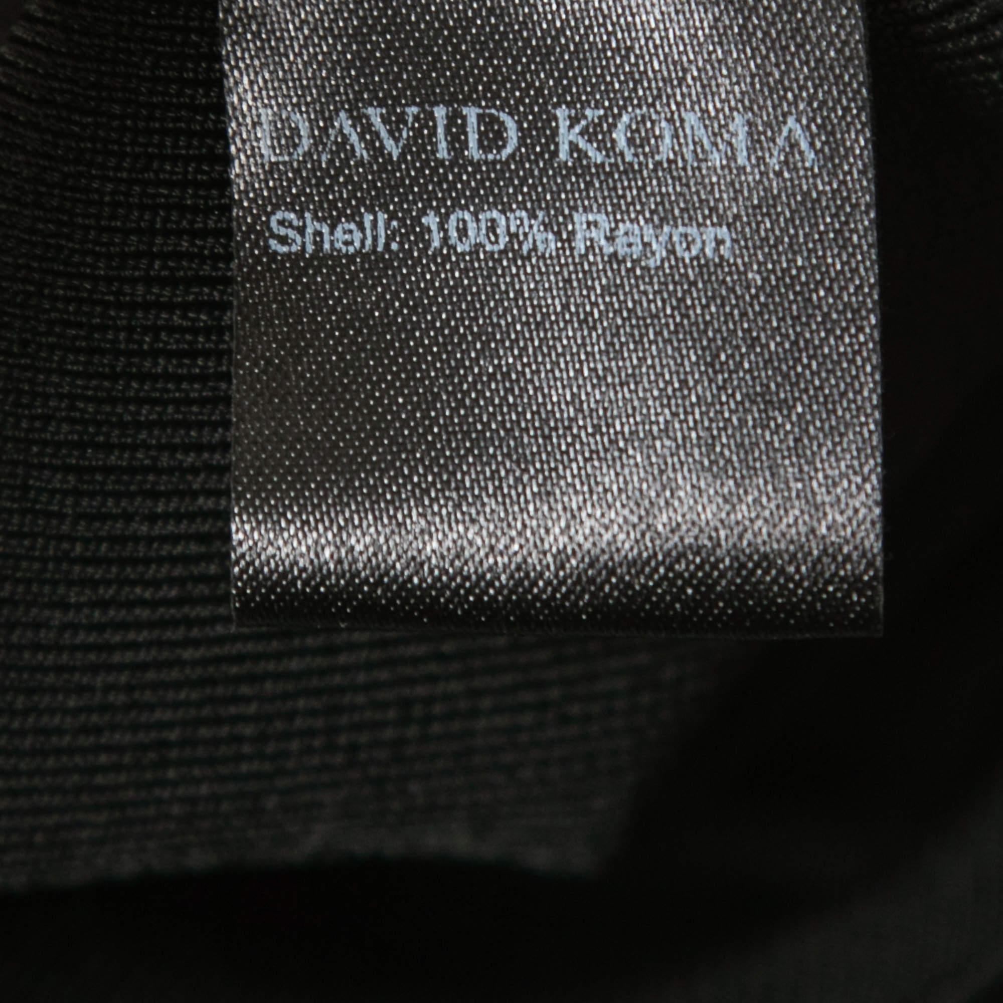 David Koma Black Sequined Stretch Knit Mini Dress S 1