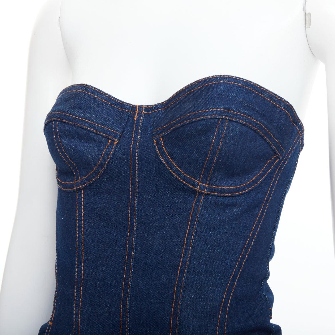 DAVID KOMA Corset Denim blue cotton cascade sides mini dress UK6 XS
Reference: AAWC/A01270
Brand: David Koma
Material: Denim
Color: Blue
Pattern: Solid
Closure: Zip
Extra Details: 100% cotton. Made in United Kingdom. Dry clean only. Unlined. Exposed