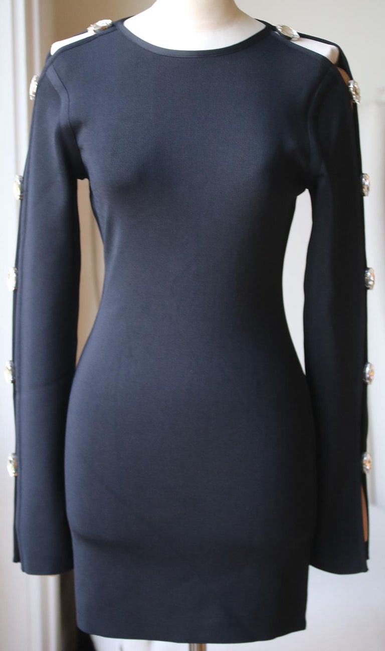 crystal mesh long sleeve gown by david koma