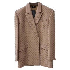 David Koma Crystal Share Crystal Embroidered Oversized Jacket