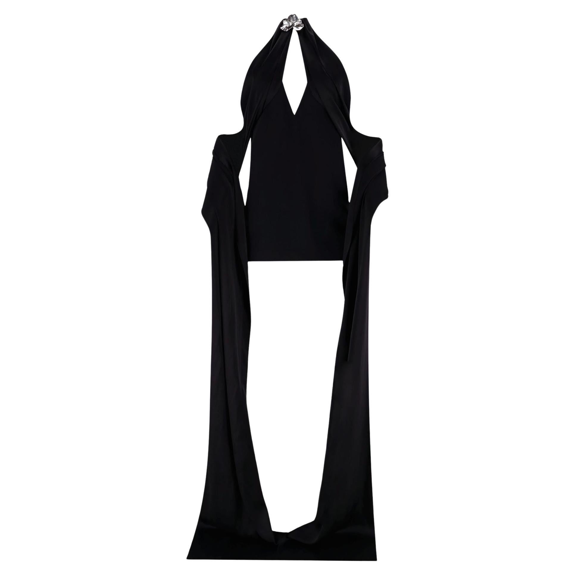 David Koma - Robe à col licou avec ornements et ceintures de fleurs en vente