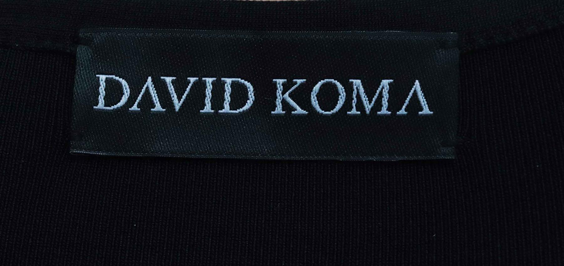 Black David Koma Embellished Stretch Knit Mini Dress Large