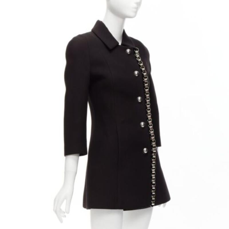 DAVID KOMA Pasarela Cady ribeteado con cadena negro ajustado vestido acampanado UK6 XS en Bueno estado para la venta en Hong Kong, NT