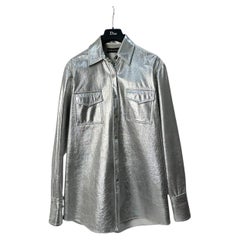 David Koma Silver Leather Shirt Sz.6
