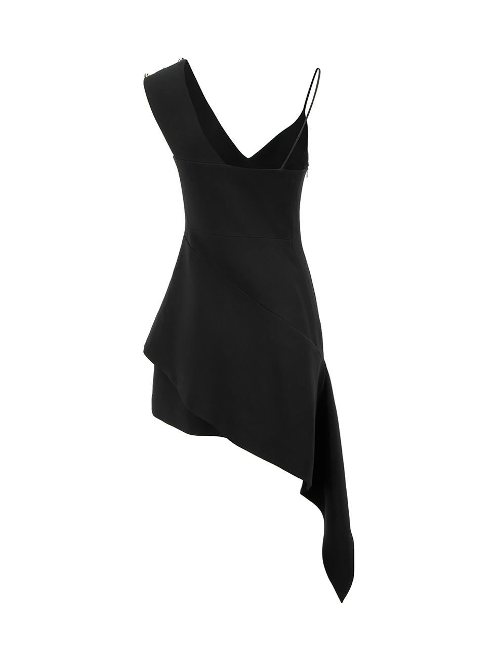 David Koma Women's Black Stripe Accent Asymmetric Dress In Good Condition In London, GB