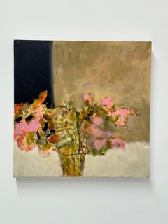 10 AM Four - Contemporary Morning Still Life Pink Flowers in Vase, 2026