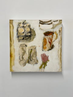 10 AM Three - Contemporary Morning Still Life Mug Flowers on Table, 2026