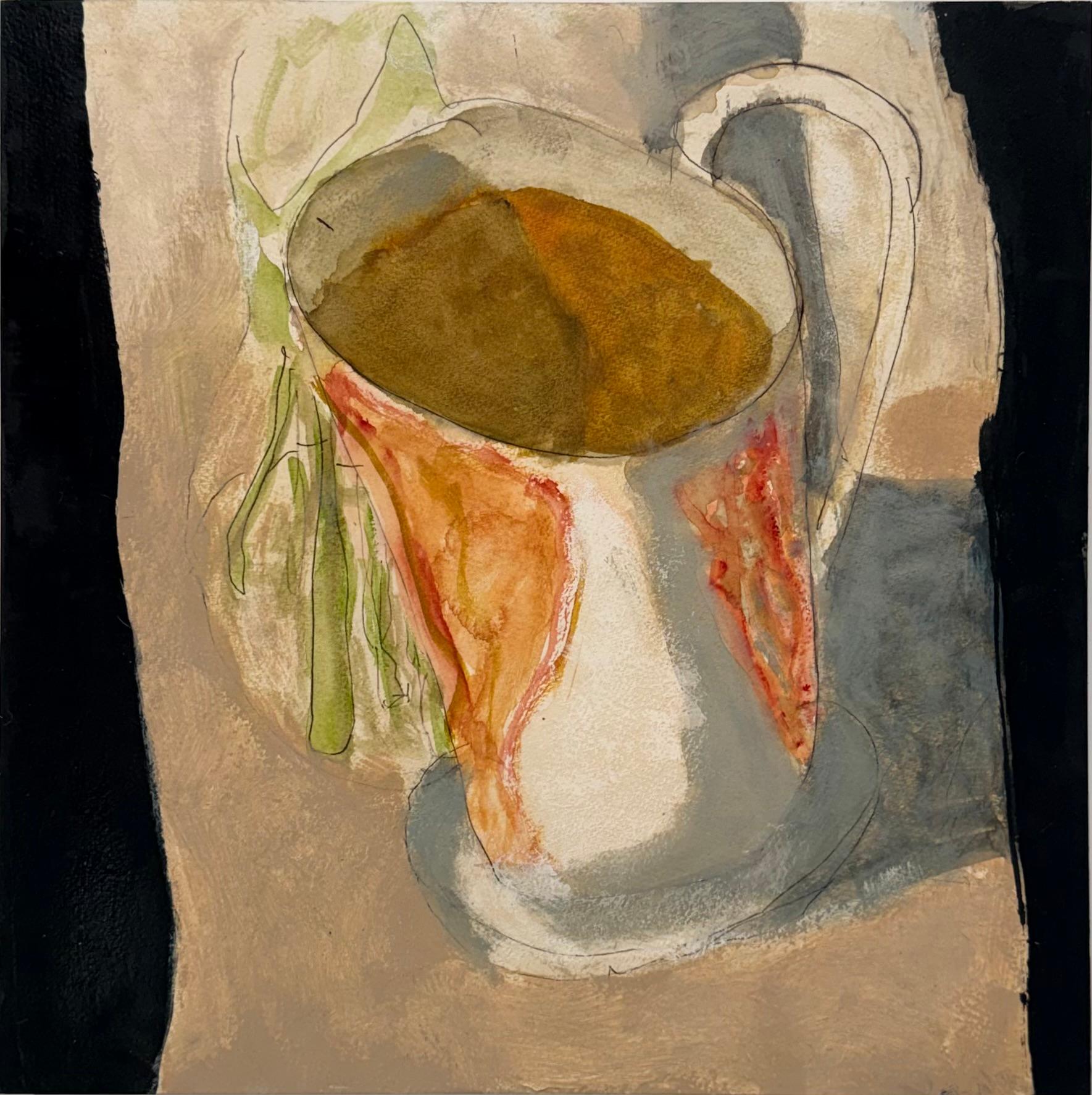 David Konigsberg Still-Life Painting - 10 AM Two - Contemporary Morning Mug Still Life Coffee Tea Cup on Table, 2026