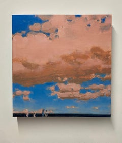 5:00 - Contemporary Beach Landscape Peach Pink Clouds Sky Ocean Shore, 2022