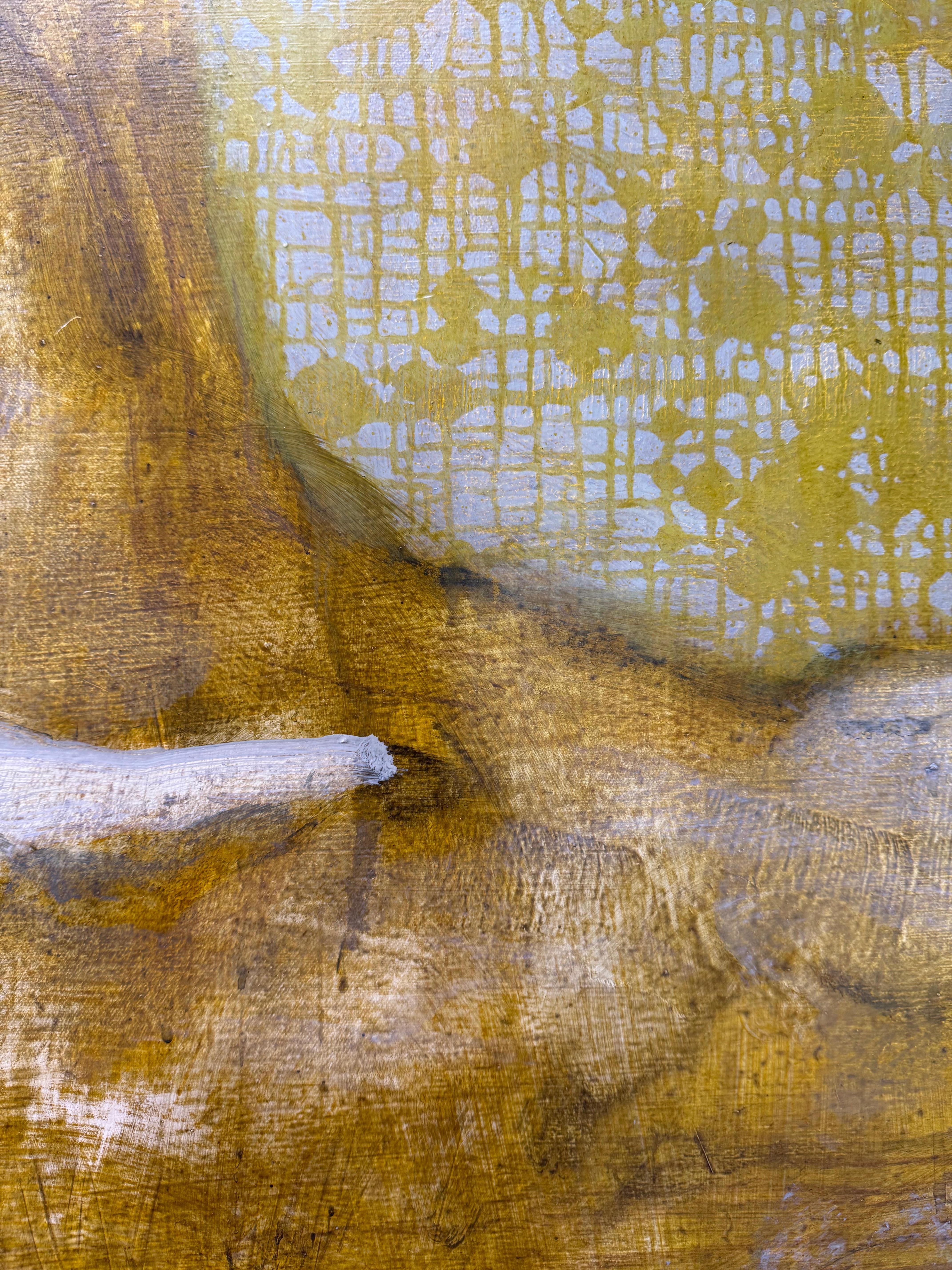 Absolution - Springende fliegende Figur Goldene gelbe Wolken Himmel Landschaft, 2025 im Angebot 1