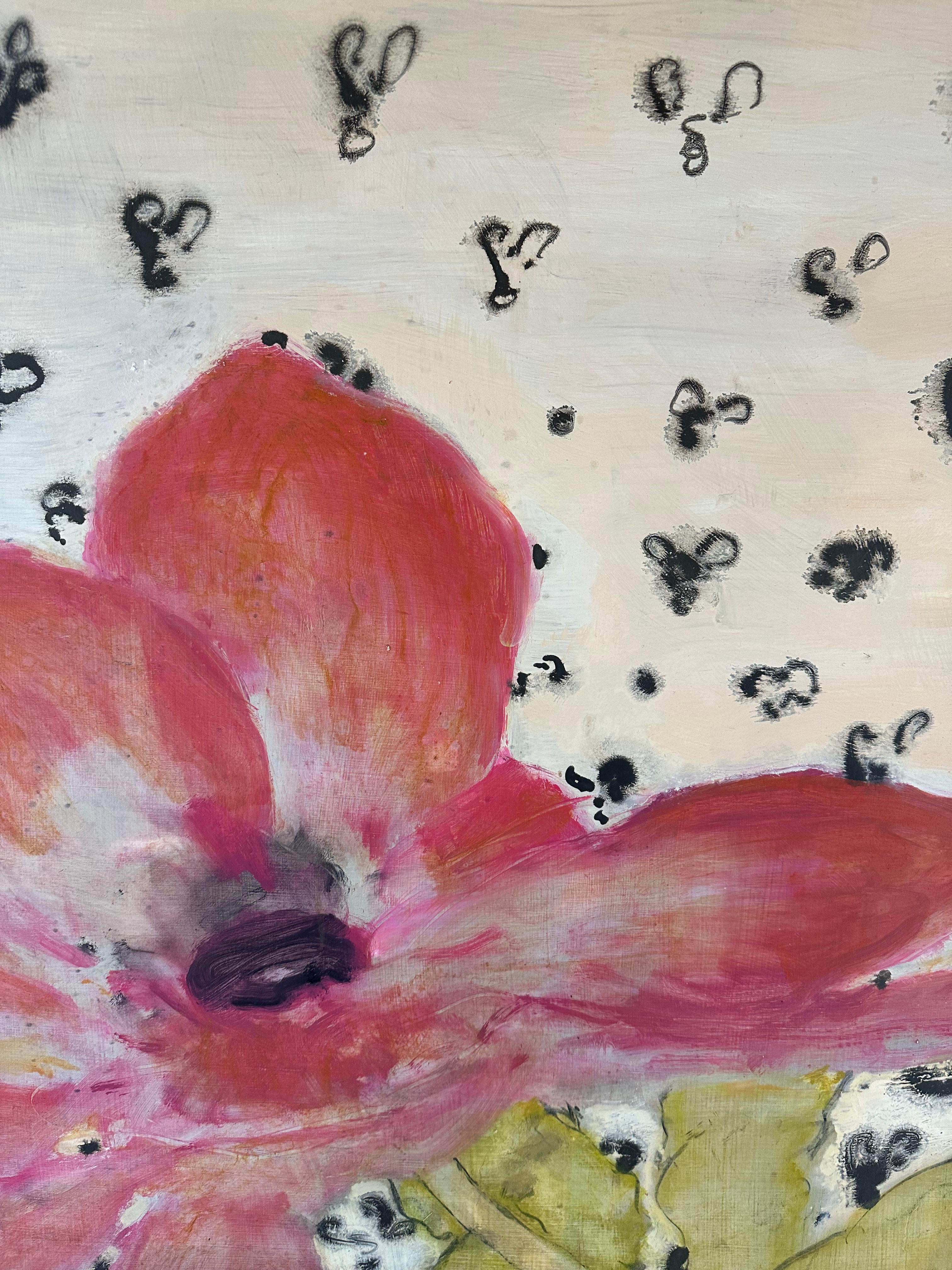 Arrangement - Contemporary Botanical Still Life Rosa Tulpen Blumen Vase, 2022 (Zeitgenössisch), Painting, von David Konigsberg
