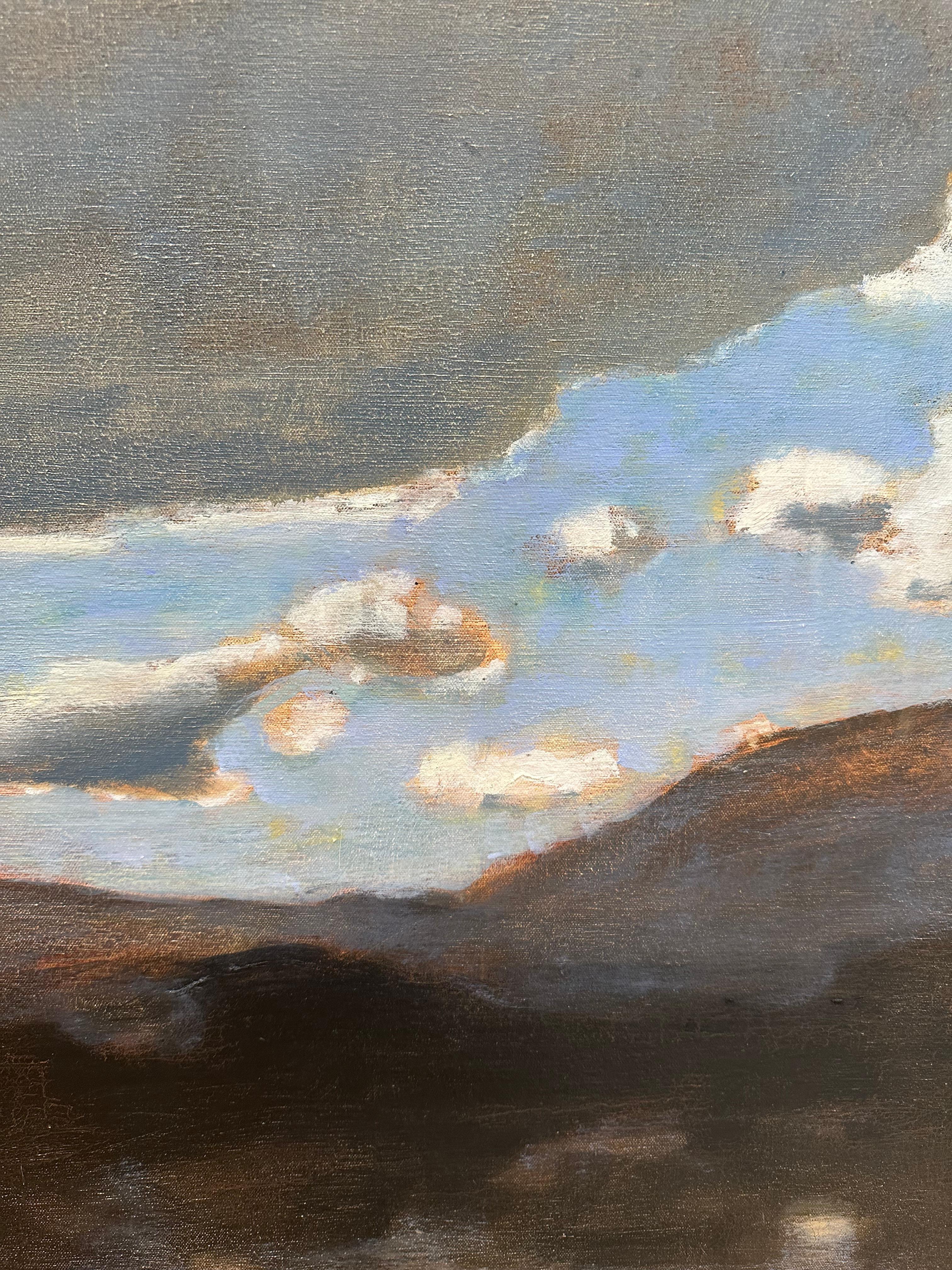 Più grande di me, Bigli grigio, Cielo blu, Montagna marrone, Campo, Oceano 1