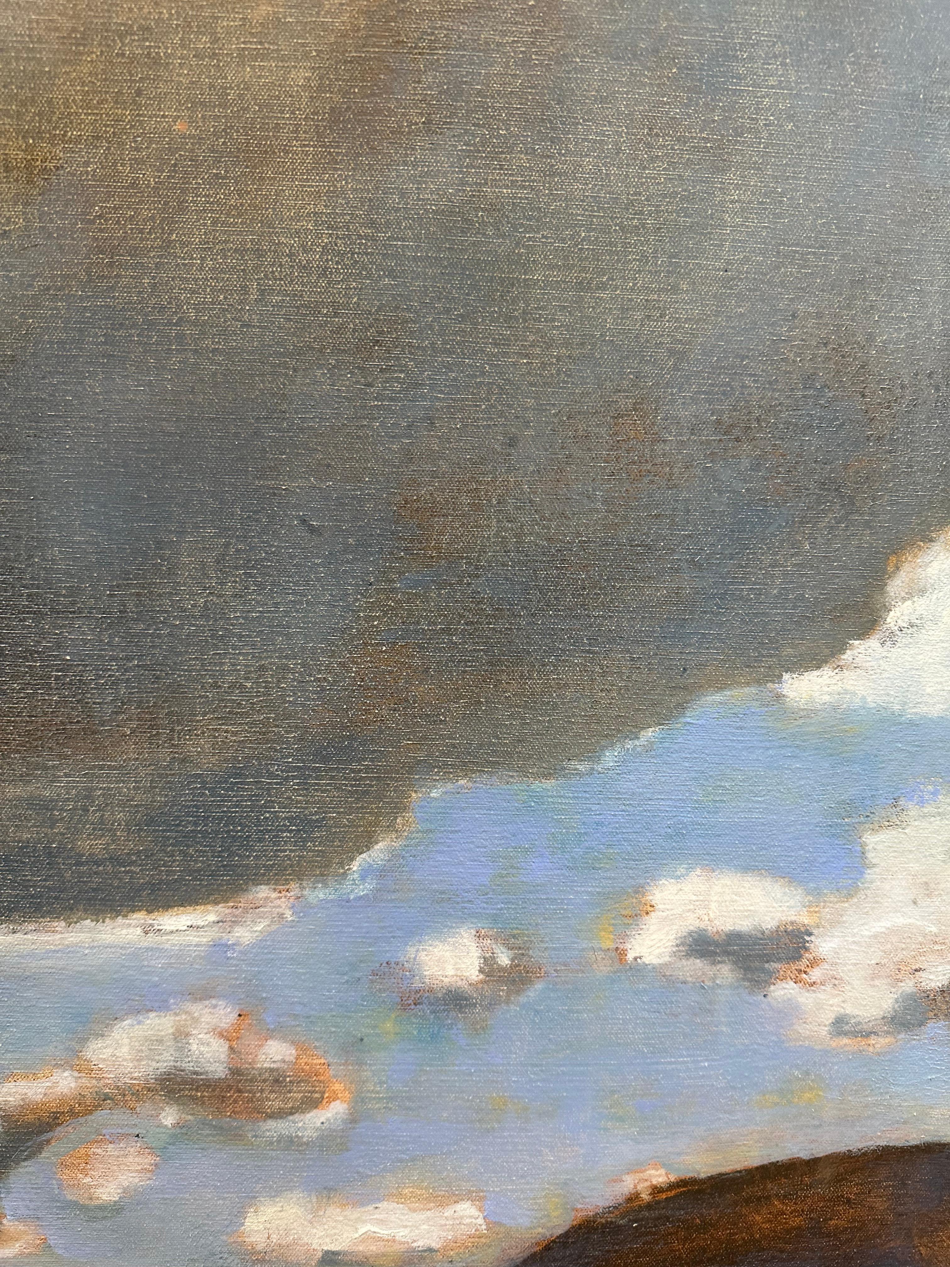 Più grande di me, Bigli grigio, Cielo blu, Montagna marrone, Campo, Oceano 3