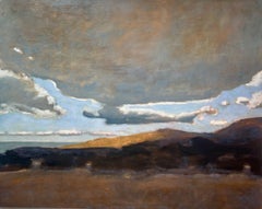 Più grande di me, Bigli grigio, Cielo blu, Montagna marrone, Campo, Oceano